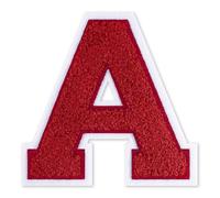 QianSiLi Toppe termoadesive in ciniglia, da 15 cm, per vestiti, lettere della Varsity, toppe ricamate termoadesive per abbigliamento, giacche, felpe con cappuccio, Varsity (rosso, A)