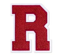 QianSiLi Toppe termoadesive in ciniglia, per abbigliamento, lettere dell'università, toppe ricamate termoadesive per vestiti, giacche, felpe con cappuccio/Varsity (11,4 cm, rosso, R)