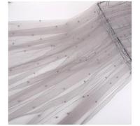 Qiantull 100 cm x 160 cm tessuto in tulle, perline decorative in tulle, runner da tavolo, in tulle, per cucito, fai da te, decorazione da tavolo, matrimonio, velo, tenda grigio chiaro