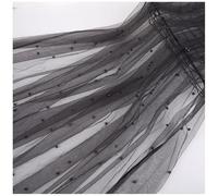 Qiantull 100 cm x 160 cm tessuto in tulle, perline decorative in tulle, runner da tavolo, in tulle, per cucito, fai da te, decorazione da tavolo, matrimonio, velo, tende grigio scuro