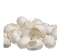 Qiantull 50 palline di baco da seta per bachi da seta naturale bozzolo di seta per rimuovere i punti neri, bozzoli di baco da seta per la cura del viso