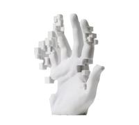 Qiantull Scultura a mano in resina a mosaico a mano, statuetta a mano, decorazione per soggiorno, studio, decorazione da tavolo