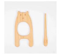 Qiantull Spilla in legno animale modello spilla pin clip ago in legno cartone animato spille spille in legno di bambù spilla costume accessorio per sciarpa maglione artigianato distintivo spille orso