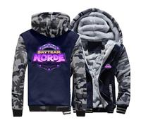 QIANYIFU Felpa con Cappuccio Calda da Uomo Giacca con Cappuccio per The H.or.d.e Felpa con Cappuccio Stampata Capispalla in Pile Felpa con Maniche mimetiche Giacca Personalizzata Camo1-b XXXXL