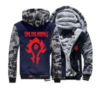 QIANYIFU Felpe Calde da Uomo Felpa per The H.or.d.e Felpa Spessa in Pile con Zip Giacca Invernale Patchwork Tute da Ginnastica Cappotti Camo1-b M