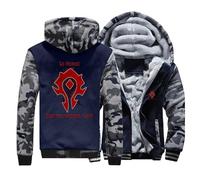 QIANYIFU Felpe con Cappuccio da Uomo Giacca Calda con Cappuccio per The H.or.d.e Felpa con Cappuccio Mimetica Capispalla in Pile Felpa con Maniche Patchwork Stampate Cappotti con Zip Camo1-b XXXL