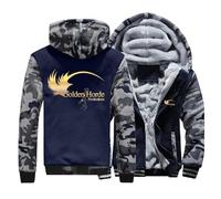 QIANYIFU Felpe con Cappuccio da Uomo Giacca in Pile per The H.or.d.e Felpa Leggera con Cappuccio Calda Felpa Spessa con Zip Integrale Capispalla Invernali Cappotti Comodi Camo1-b S