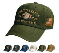 QianYiHC Baseball cap for Men Cotton One Size, Cotton Embroidered Casual Baseball cap, Adjustable America Eagle Hat, US 250th Anniversaries Hat, Unisex(Green)