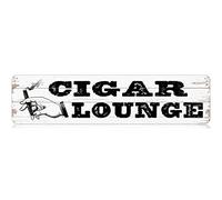 Qianyin - Targa in metallo con scritta "Cigar Lounge" e scritta "Smoke Room", stile vintage, sottile, 40,6 x 10,2 cm, decorazione artistica da parete in ferro, per casa, casa, casa, bar, caffetteria