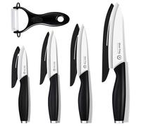 Qianying Set 5 Coltelli Ceramica Cucina: Coltelli in Ceramica da Cucina Professionale Coltello Carne Nero