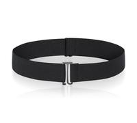 Qianyu 1 cintura elastica invisibile invisibile con fibbia piatta cintura in vita regolabile in nylon alla moda cintura nera senza fibbia jeans cintura larga 3,5 cm per donne ragazze pantaloni abiti,