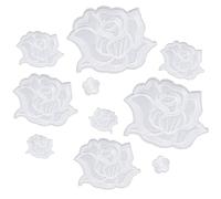 Qianyu 10 toppe termoadesive ricamate, 14 x 12 cm, ricamate per pantaloni, jeans, camicie, vestiti, fai da te (bianco)