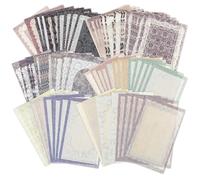 Qianyu 100 fogli di carta con bordi in pizzo per album di ritagli, set assortiti di carta vintage per scrivere lettere scrapbooking abbellimenti diario creazione di biglietti collage sfondo decorativo
