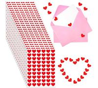 Qianyu 3000 adesivi rossi a forma di cuore piccoli da 1/2 pollice permanenti per bambini mini etichette amore ricompensa adesivi decorativi per imballaggio per San Valentino, matrimonio, festa della