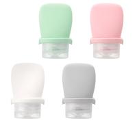 Qianyu 4 bottiglie da viaggio in silicone per articoli da toeletta | Portatile piccolo vuoto, a prova di perdite, ricaricabile, comprimibile, da portare avanti, accessori, per shampoo liquidi