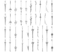 Qianyu 40 segnalibri di spade antiche in metallo, mini coltello vintage, ciondoli a forma di spada, segnalibri, spade, fai da te, per gli amanti dei libri, collana fai da te