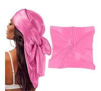 Qianyu 90 x 90 cm, grandi sciarpe quadrate da donna in seta, bandane in seta, sciarpa, sciarpa per capelli, fazzoletto per capelli, fazzoletto, Colore: rosa., 90 × 90 zentimeter