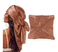 Qianyu 90 x 90 cm, grandi sciarpe quadrate da donna in seta, bandane in seta, sciarpa, sciarpa per capelli, fazzoletto per capelli, fazzoletto, marrone, 90 × 90 zentimeter