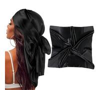 Qianyu 90 x 90 cm, grandi sciarpe quadrate da donna in seta, bandane in seta, sciarpa, sciarpa per capelli, fazzoletto per capelli, fazzoletto, Nero , 90 × 90 zentimeter