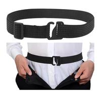 Qianyu Cintura stile camicia soggiorno cintura regolabile stile soggiorni custodi cintura elastica per polizia militare legge con colla antiscivolo, nero, taglia unica