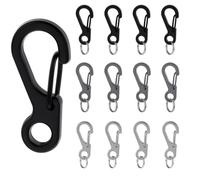 Qianyu Confezione da 12 piccoli moschettoni in metallo a molla, ganci multiuso mini paracord da appendere per zaino, cinghia per fotocamera, torcia, campeggio, escursionismo, portachiavi accessori