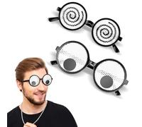 Qianyu Decorazioni di Halloween, 2 pezzi, occhiali con occhi finti divertenti che scuotono gli occhiali a bulbo oculare, occhiali divertenti e divertenti, accessori per feste in costume, occhiali da