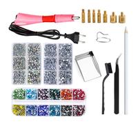 QIAO AAA Strass Hot Fix di alta qualità Set Strass cristallo Strass Hotfix applicatore bacchetta Iron-on Strass hotfix set EU plug