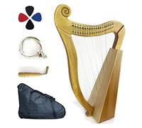 QiaoDongDian Lyre Harp 19/15 Corde Corde in Nylon Corde in Nylon Mogany Body Lyra Harp Maple Sdraia Strumento per Music Lovers Principianti Bambini Adulti con Intagliato Nota Tuning Wrench Pick up