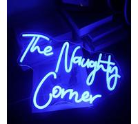 QiaoFei Insegna al neon a LED "The Naughty Corner" con parole/lettere alimentate tramite USB, luci al neon per camera delle ragazze, casa, bar, decorazione da parete, feste, finestre, soggiorno,