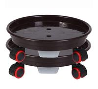 QIAOH Sottovaso con Ruote Rotondo Diameter 26cm, Sottovasi con Rotelle Rotondo, Carrello Piante con Ruote, Carrello per Piante Esterno, Rotondo per Vaso di Fiori E Carrelli, Sottobicchiere