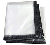 QIAOH Telone Impermeabile Trasparente con Occhielli 3x7m, Teloni Impermeabili Occhiellati, Telo di Copertura in Plastica Trasparente, con Corda