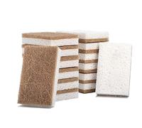 Qiaohome 16 Spugne da Cucina Biodegradabili Compostabili in Cellulosa, Spugna Ecologica per la Pulizia dei Piatti, al Cocco.