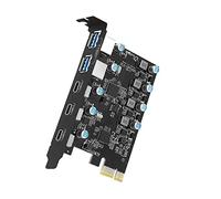 Qiaohome Scheda di Espansione PCIe Un 5 Porte (3X USB C, 2X USB 3.0-A) Scheda di Espansione PCI Express per 10/8/7 e OS 10.8.2