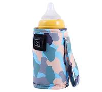 Qiaohome Universal USB Milk Water Warmer Passeggino da Viaggio Borsa Termica Scaldabiberon Portatile per Allattamento Camouflage-Blue