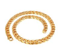 Qiaonitu 11MM Punk Rock Uomini Donne Curb Collana Cubana Hiphop Oro Argento 316L Acciaio Inox Bike Biker Catena Gioielli, 60cm, Acciaio inossidabile, Nessuna pietra preziosa