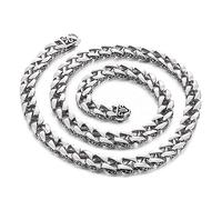 Qiaonitu Collana a catena cubana spessa da 11 mm, stile hiphop, stile vintage, in acciaio inossidabile 316L, da uomo e donna, in acciaio inox 316L, 55 cm, senza pietre preziose