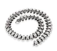 Qiaonitu Collana lunga 64,8 cm con teschio, stile gotico, in acciaio inox, stile punk