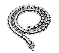 Qiaonitu Heavy Punk Rock Vintage Uomo Acciaio Inox Vichingo Drago Collana Retro Hiphop Animal Bike Biker Collana Lunga Catena Gioielli, 50cm, Acciaio inossidabile, Nessuna pietra preziosa