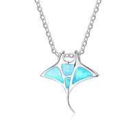QIAOQI Collana Opale Donna Oceano Animale Manta Forma Ciondolo Clavicola Catena Signore Ragazze Maglione Accessori Gioielli Del Partito (Manta Fish1)