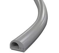 QiaoRong Canalina Passacavi Calpestabile Canalina Elettrica da Esterno per Cavi Elettrici Materiale in PVC Morbido per Aree ad Alto Traffico Pedonale Ufficio Domestico(Gray,1.8x0.9cm/0.7x0.4in)