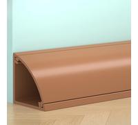 QiaoRong Canalina Passacavi Calpestabile per Angoli a Parete Tagliabile Passacavi Pavimento in PVC, Autoadesivo, Protegge i Cavi e Previene Gli Inciampi(Brown,2.4x2.4cm/0.9x0.9in)