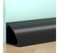 QiaoRong Canalina Passacavi Calpestabile per Angoli a Parete Tagliabile Passacavi Pavimento in PVC, Autoadesivo, Protegge i Cavi e Previene Gli Inciampi(Black,2x2cm/0.8x0.8in)