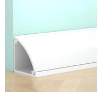 QiaoRong Canalina Passacavi Calpestabile per Angoli a Parete Tagliabile Passacavi Pavimento in PVC, Autoadesivo, Protegge i Cavi e Previene Gli Inciampi(White,3x3cm/1.2x1.2in)