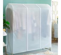 QiaoRong Copriabiti da Armadio, Copri Appendiabiti, Copriabiti Antipolvere Trasparenti per Appendiabiti per Abiti, Completi, Giacche(White,59x20x59in/150x50x150cm)