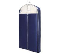 QiaoRong Custodie per Abiti, Buste per Vestiti Grande con Cerniera e Finestra Trasparente Visibile Copriabiti da Armadio per Pelliccia, Visone, Piumino, Cappotto di Cotone(Blue,60x10x130cm/24x4x51in)