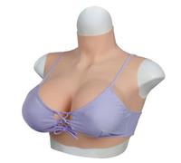 QIAOYIQIAO 4 ° Silicone Tette Finte Coppa C-G Forme Seno Realistico Silicone Pettorale Seni Finti per Cosplay Crossdressers Drag Queen, Colore 2, C Cup-Silicone Filler