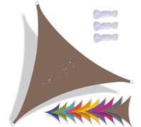 QIAQ Tenda A Vela Triangolare Impermeabile, Vela Ombreggiante Parasole Protezione Raggi UV per Giardino Esterno Terrazza (2.4x2.4x2.4m,Marrone)