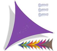 QIAQ Tenda A Vela Triangolare Impermeabile, Vela Ombreggiante Parasole Protezione Raggi UV per Giardino Esterno Terrazza (3.6x3.6x3.6m,Viola)