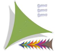 QIAQ Tenda A Vela Triangolare Impermeabile, Vela Ombreggiante Parasole Protezione Raggi UV per Giardino Esterno Terrazza (5x5x5m,Verde)