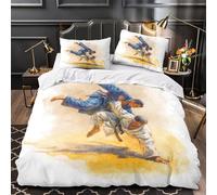 QIAVXZIP Azione di lancio del judo Impressione 3D 3 pz coperteletto fodera per edredone microfibra traspirante antiacari per bambini ragazzi ragazze Single（140x200cm）